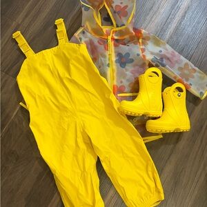 Target Yellow Kids Matching Set with Raincoat and Boots